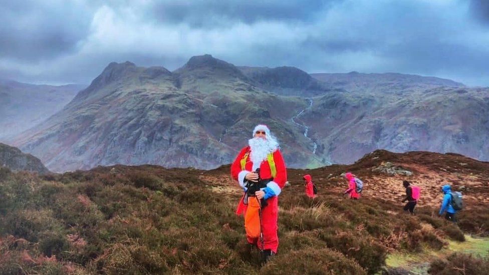 Christmas Santa in the hills